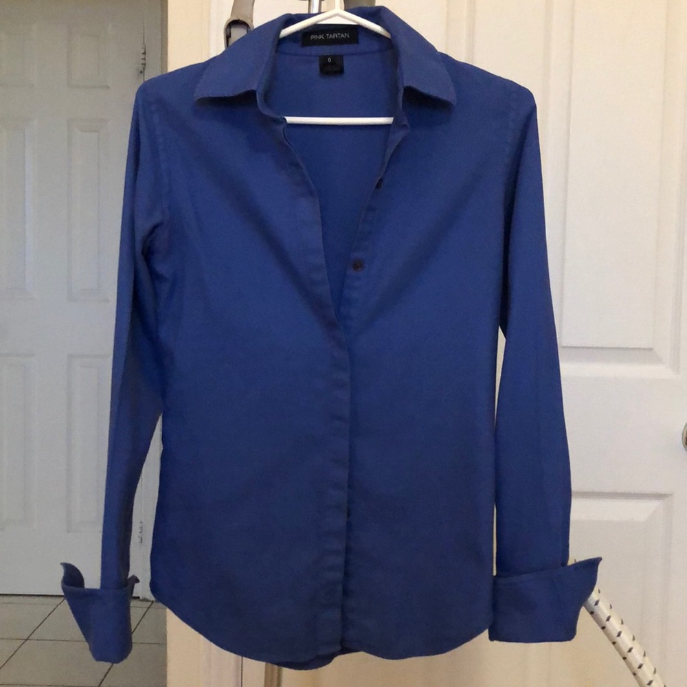 Pink Tartan blue dress shirt slim fit